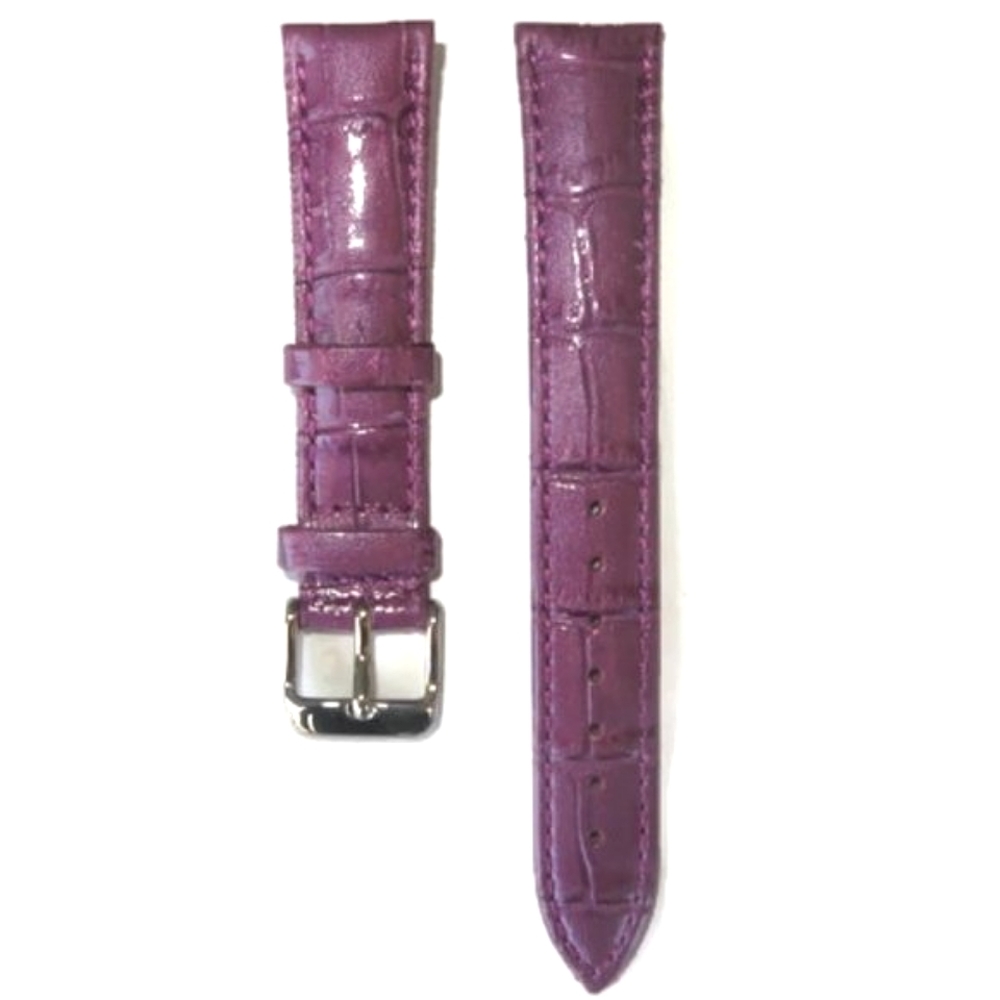 18mm Croc Embossed Purple Leather Watch Strap Replacement Band